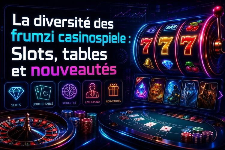 La diversité des frumzi casinospiele: Slots, tables et nouveautés