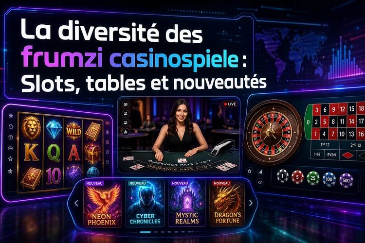 La diversité des frumzi casinospiele: Slots, tables et nouveautés