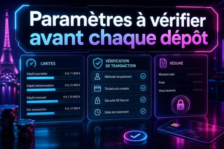 Paramètres à vérifier avant chaque dépôt